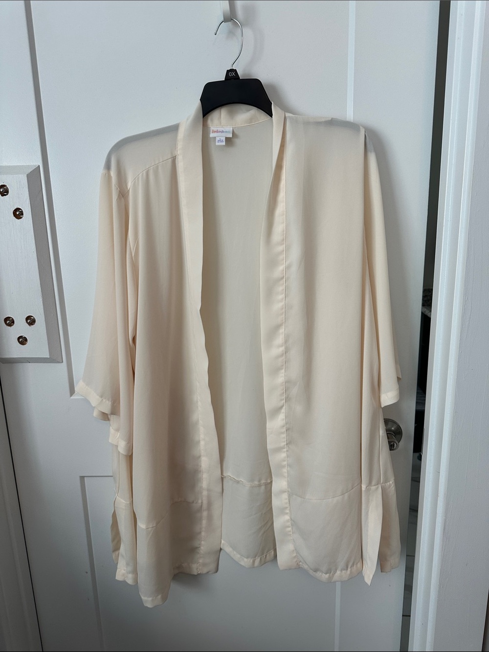 LuLaRoe Cream Open-Front Tunic Cardigan